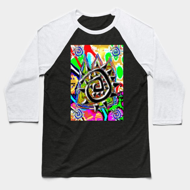 abstract sun 1 Baseball T-Shirt by LowEndGraphics